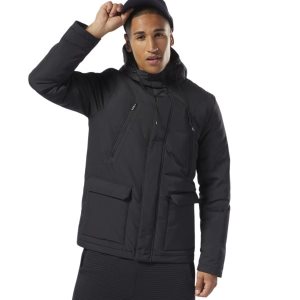 Reebok Outdoor Down Jacke Herren - Schwarz - DE 593-AJC